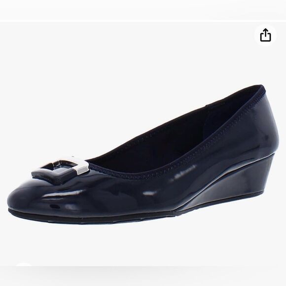 Bandolino Tad Dress Wedge 3 Medium Blue Size 5.5 NWT IN BOX - Picture 1 of 10